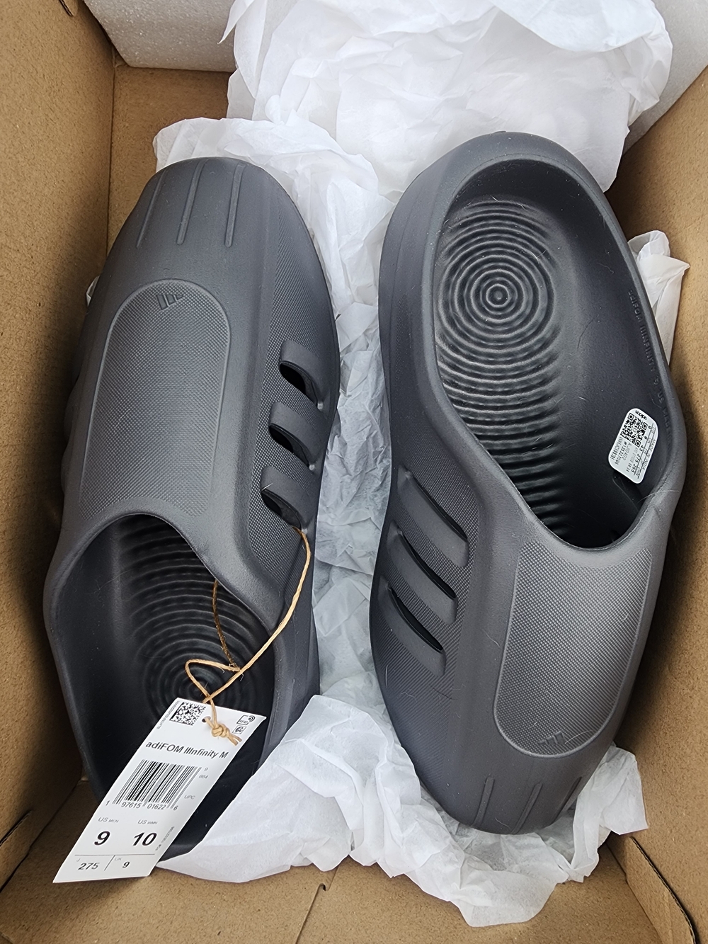 adidas Unisex Charcoal Gray Slip-On EVA Clogs